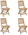vidaXL Klappbare Gartenstühle 4 Stk mit Kissen Massivholz Akazie 3064674