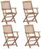 vidaXL Klappbare Gartenstühle 4 Stk mit Kissen Massivholz Akazie 3064620