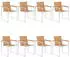 vidaXL Gartenstühle 8 Stk mit Kissen Massivholz Teak 3078625