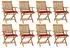vidaXL Klappbare Gartenstühle mit Kissen 8 Stk Massivholz Teak 3072783