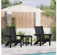vidaXL Gartenstuhl 3 pcs Schwarz 80,5 x 74,5 x 92 cm Polyethylen