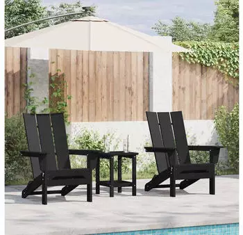vidaXL Gartenstuhl 3 Stk Schwarz 80,5 x 74,5 x 92 cm Polyethylen 3335824