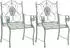 Deluke 2er Set Gartenstühle AUSTIN Metall Antik-Grünfarbig 62x53x94cm Balkonstuhl Terrasse Garten