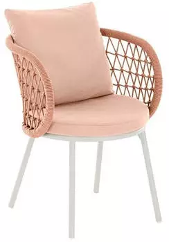 Niehoff Cevio Gartensessel Aluminium mit Sitz- und R&uuml;ckenkissen Wei&szlig; Rosa
