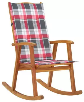 vidaXL Schaukelstuhl mit Auflagen Massivholz Akazie (3064192)