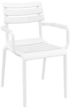CLP Paris Gartenstuhl stapelbar mit Armlehnen, Kunststoff, wei&szlig; (326933)