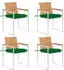 vidaXL Gartenstühle mit Kissen Teak Massivholz, 4er-Set (3078574)