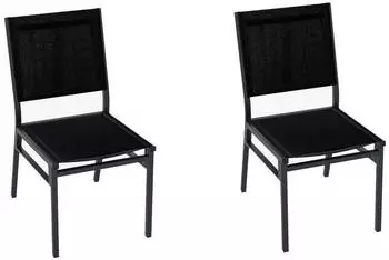 Costway Gartenstuhl Aluminium 2er-Set, wetterfest, atmungsaktiv, bis 150kg (ZB33801PW-4DE)