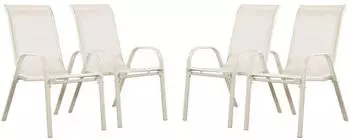 Habitat et Jardin Cordoba stackable garden armchair x4 ecru