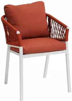Hesp&eacute;ride Oriengo garden armchair with cushions x2 brick white
