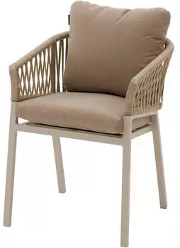 Hesp&eacute;ride Oriengo garden armchair with cushions x2 beige clay