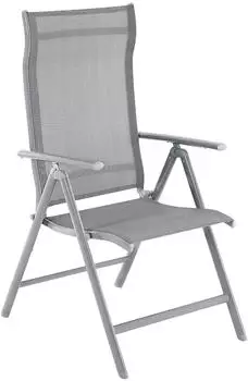 Songmics Klappstuhl 8-fach verstellbare R&uuml;ckenlehne, bis 150kg, grau (GCB29GY)