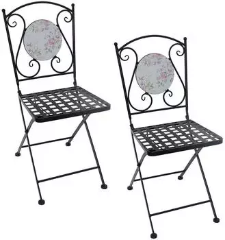 HTI-Living Gartenstuhl Celia Rosen Metall 2er-Set