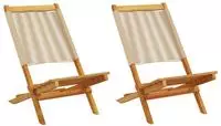 vidaXL Gartenst&uuml;hle 2 Stk. Beige Massivholz Akazie und Polypropylen