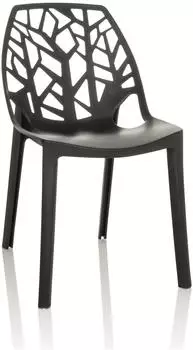 HJH Office ARTIFO TRI Stapelstuhl Outdoor, Kunststoff, schwarz (729447)