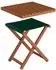 Erst-Holz Klappstuhl mit Tablett, dunkles Holz, grüner Stoff (10-230)