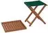 Erst-Holz Klappstuhl mit Tablett, dunkles Holz, grüner Stoff (10-230)