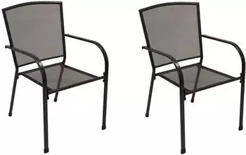 DEGAMO Classic Gartensessel stapelbar, Streckmetall anthrazit, 2er-Set (21736)