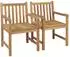 vidaXL Gartenstühle 2er-Set Teak Massivholz cremeweiße Kissen (3062747)