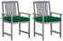 vidaXL Gartenstühle mit Kissen 2er-Set, grau, Akazien-Massivholz (3061261)