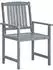 vidaXL Gartenstühle mit Kissen 2er-Set, grau, Akazien-Massivholz (3061261)