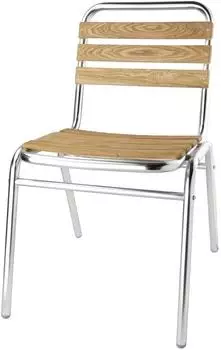 Bolero Bistro-Stühle, Eschenholz & Aluminium, 4er-Set (GK997)