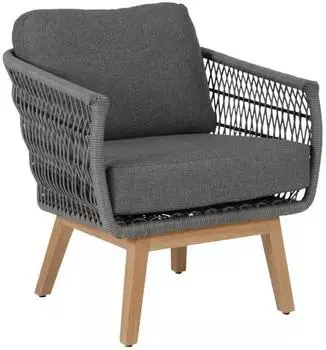 Brafab Kenton Loungesessel Teak/Rattan, grau (5852-07-73)