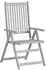 vidaXL Hochlehner verstellbar 6er-Set mit Auflagen Akazienholz Blau (3065321)