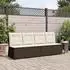 vidaXL Gartensessel mit Liegefunktion und Kissen, Poly Rattan, Braun (368974)