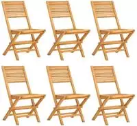 vidaXL Klappst&uuml;hle, 6 St&uuml;ck, 47 x 62 x 90 cm, Massivholz Teak