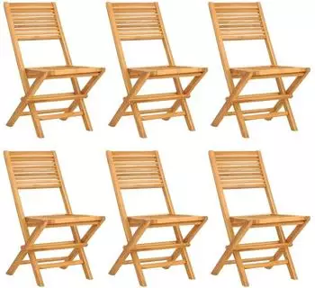 vidaXL Gartenst&uuml;hle klappbar, Teak Massivholz, 6er-Set (3155065)