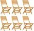 vidaXL Gartenstühle klappbar, Teak Massivholz, 6er-Set (3155065)