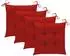 vidaXL Gartenstühle Massivholz Teak rote Kissen 4er-Set (3065638)