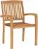 vidaXL Stapelbare Gartenstühle mit Kissen 6 Stk. Massivholz Teak (3073278)