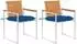 vidaXL Gartenstühle mit Kissen 2er-Set Akazienholz & Stahl (3061513)