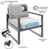 Beautysofa Stella Loungesessel wasserabweisend, Metallgestell, hellgrau