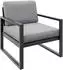 Beautysofa Stella Loungesessel wasserabweisend, Metallgestell, hellgrau