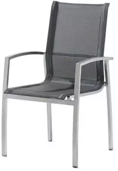 Sieger Tonga Stapelsessel Aluminium/Textilux, Silbergrau