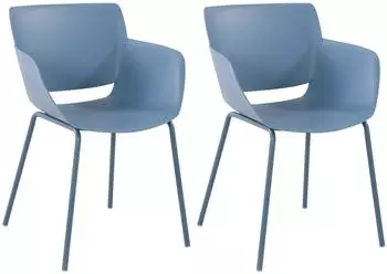 CLP Alpena Gartenstuhl 2er-Set Stapelstuhl Kunststoff, blau (326800)