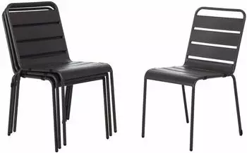 Bolero Amalfi Bistrostuhl mit Stahllamellen, grau (CS727)