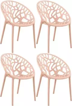 CLP Hope Gartenstuhl 4er Set stapelbar, Kunststoff, rosa (326415)