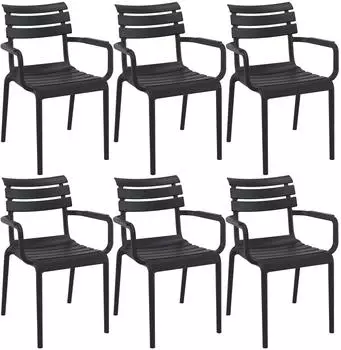 CLP Paris Gartenstuhl 6er-Set Kunststoff stapelbar (Paris)