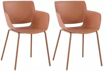 CLP Alpena Gartenstuhl 2er-Set Stapelst&uuml;hle Kunststoff, Terracotta (326804)