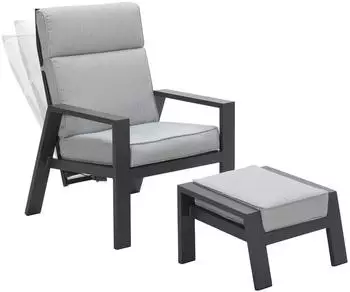 Garden Impressions MAX Relax Sessel mit Hocker, Aluminium, verstellbar, Anthrazit
