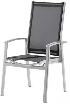 Sieger Lima Hochlehner stapelbar, Lehne verstellbar, Aluminium graphit/silbergrau (933/A-SG)