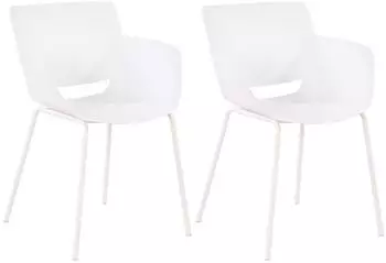 CLP Alpena Gartenstuhl Stapelstuhl Kunststoff, 2er Set, wei&szlig; (326797)
