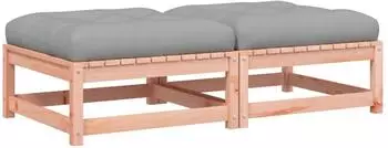 vidaXL Gartenhocker mit Kissen 2er-Set, Massivholz Douglasie (838107)