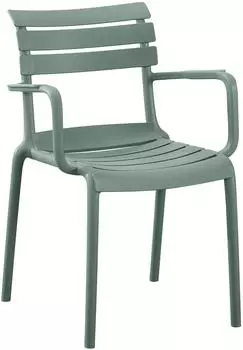CLP Joliya Gartenstuhl stapelbar mit Armlehnen, Kunststoff, oliv (326989)