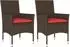 vidaXL Gartenstühle mit Kissen 2er-Set, Poly Rattan, braun (368116)