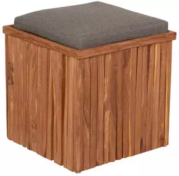 Gardenson Woodie Gartenhocker Teakholz mit Stauraum 45x45x45cm (002489005901)